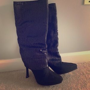 Nina healed sequins boots!